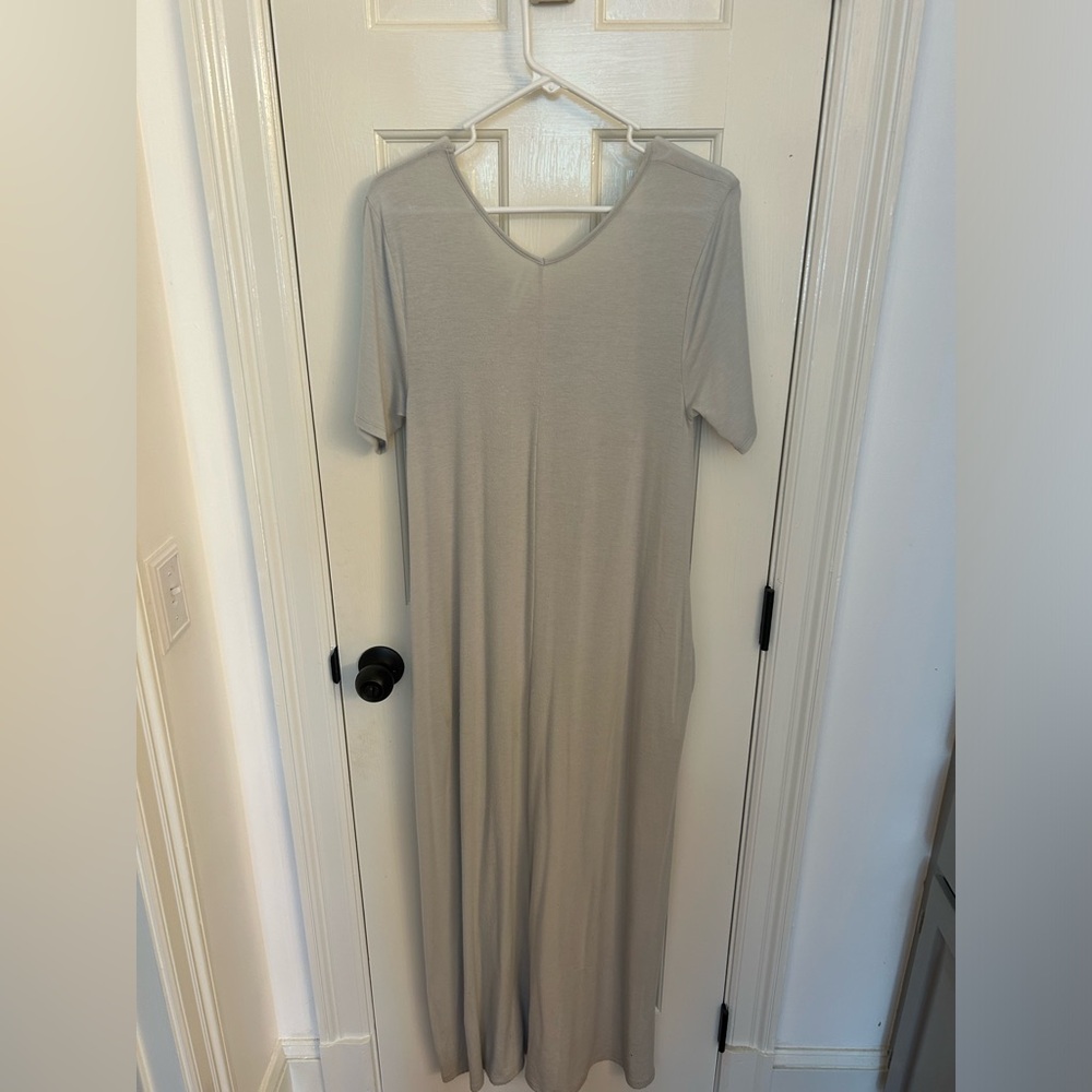 ZENANA PREMIUM off white/grey long dress, size S
